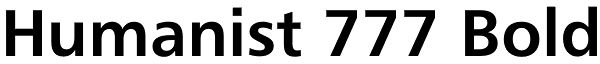 Humanist 777 Bold Font