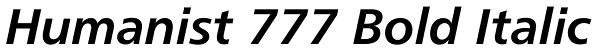 Humanist 777 Bold Italic Font