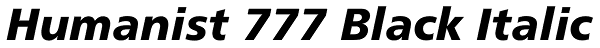 Humanist 777 Black Italic Font