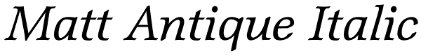 Matt Antique Italic Font