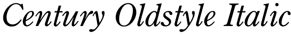 Century Oldstyle Italic Font