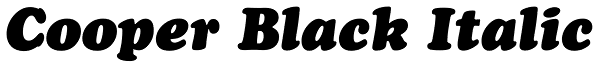 Cooper Black Italic Font