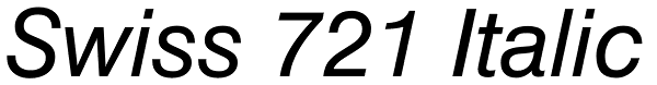 Swiss 721 Italic Font