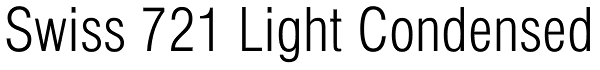 Swiss 721 Light Condensed Font