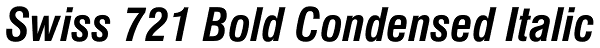 Swiss 721 Bold Condensed Italic Font