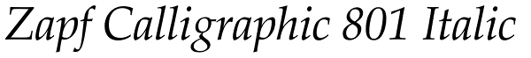 Zapf Calligraphic 801 Italic Font