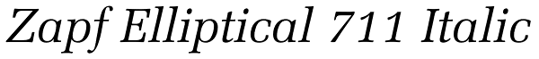 Zapf Elliptical 711 Italic Font