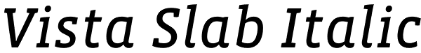 Vista Slab Italic Font