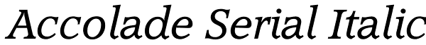 Accolade Serial Italic Font