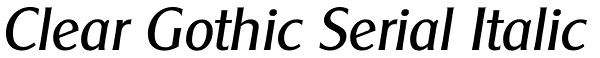 Clear Gothic Serial Italic Font