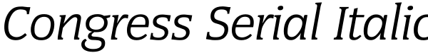 Congress Serial Italic Font