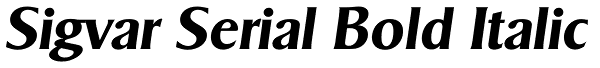 Sigvar Serial Bold Italic Font