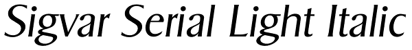 Sigvar Serial Light Italic Font