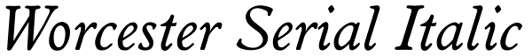 Worcester Serial Italic Font