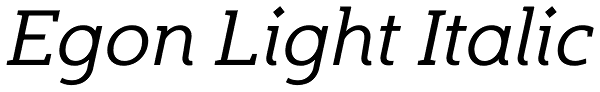 Egon Light Italic Font