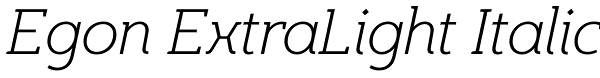 Egon ExtraLight Italic Font