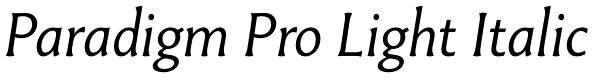 Paradigm Pro Light Italic Font