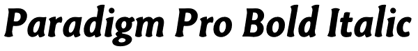 Paradigm Pro Bold Italic Font