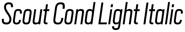 Scout Cond Light Italic Font