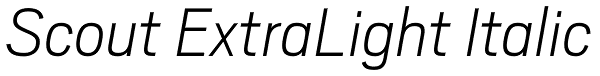 Scout ExtraLight Italic Font