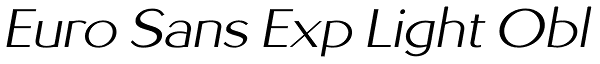 Euro Sans Exp Light Obl Font