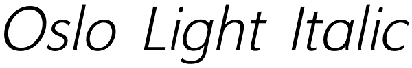 Oslo Light Italic Font