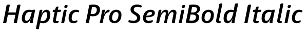 Haptic Pro SemiBold Italic Font