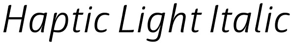 Haptic Light Italic Font