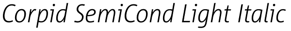 Corpid SemiCond Light Italic Font