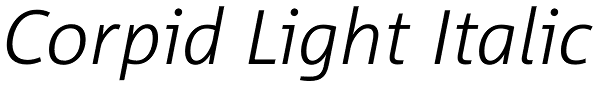 Corpid Light Italic Font