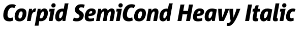 Corpid SemiCond Heavy Italic Font