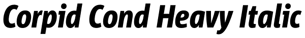 Corpid Cond Heavy Italic Font