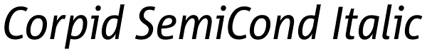 Corpid SemiCond Italic Font