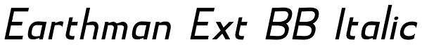 Earthman Ext BB Italic Font