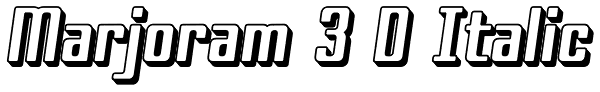 Marjoram 3 D Italic Font