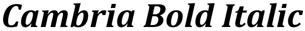 Cambria Bold Italic Font