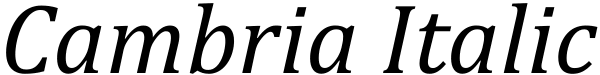 Cambria Italic Font