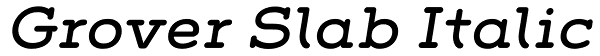 Grover Slab Italic Font