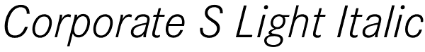 Corporate S Light Italic Font