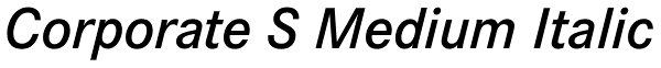 Corporate S Medium Italic Font