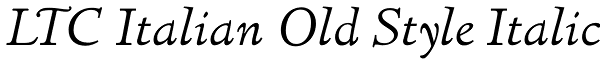 LTC Italian Old Style Italic Font