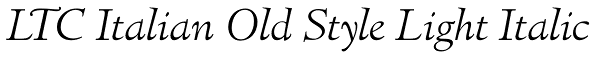 LTC Italian Old Style Light Italic Font