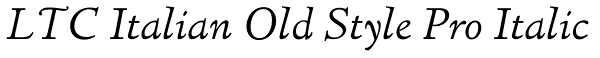 LTC Italian Old Style Pro Italic Font