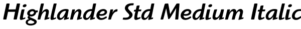 Highlander Std Medium Italic Font