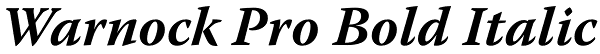 Warnock Pro Bold Italic Font