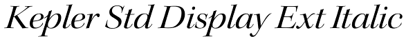 Kepler Std Display Ext Italic Font