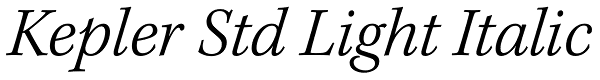 Kepler Std Light Italic Font