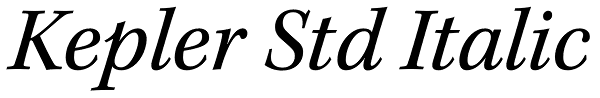 Kepler Std Italic Font