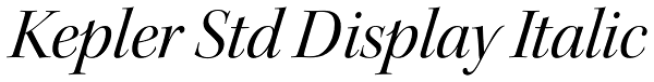 Kepler Std Display Italic Font