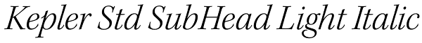 Kepler Std SubHead Light Italic Font